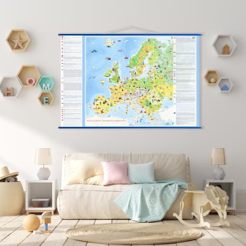 Aranż - Europa Młodego Odkrywcy MIDI mapa ścienna dla dzieci, 100x70 cm, ArtGlob