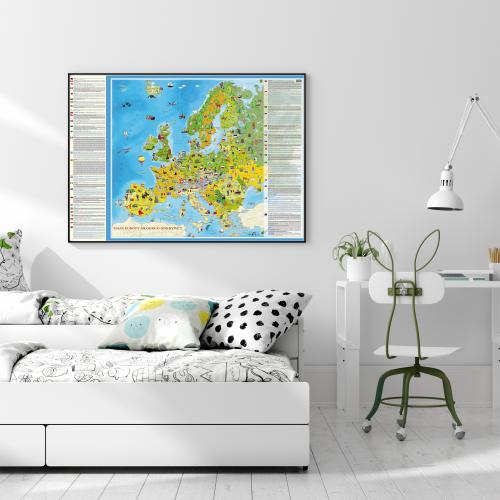 Aranż - Europa Młodego Odkrywcy MIDI mapa ścienna dla dzieci, 100x70 cm, ArtGlob