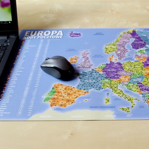 Aranż - Europa kody pocztowe mapa - podkładka na biurko, 58x38 cm, ArtGlob