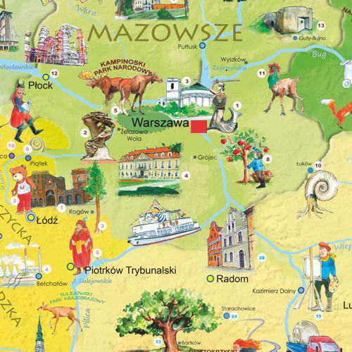 Polska Młodego Odkrywcy mapa ścienna dla dzieci - tapeta, ArtGlob