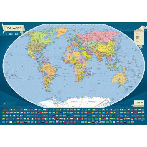 Scratch-off map The World, mapa zdrapka 1:50 000 000 ArtGlob