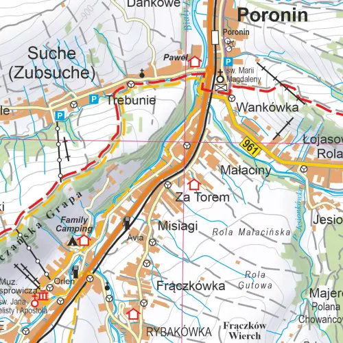 Tatry polskie i słowackie mapa ścienna 1:35 000, 145x110 cm, ArtGlob
