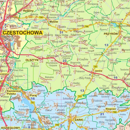 Województwo śląskie mapa ścienna 1:200 000, 91x110 cm, ArtGlob