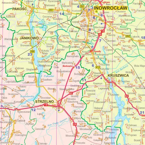 Województwo kujawsko-pomorskie mapa ścienna 1:200 000, 96x133 cm, ArtGlob
