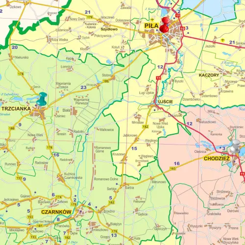 Województwo wielkopolskie mapa ścienna 1:200 000, 133x160 cm, ArtGlob