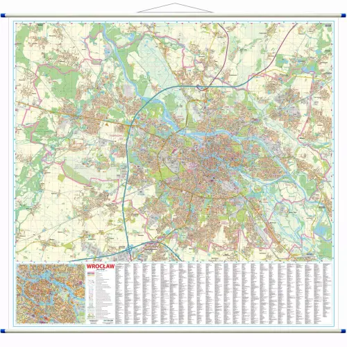 Wrocław mapa ścienna 1:20 000, 139x134 cm, ArtGlob
