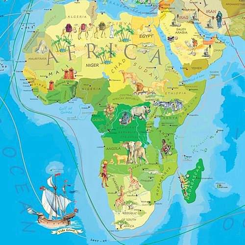 Young Explorer's World Map mapa ścienna dla dzieci, 140x100 cm, ArtGlob