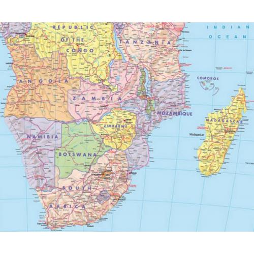 Afryka. Mapa polityczna 1:8 000 000, 97x126 cm