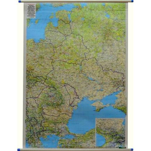 Rosja / Europa Wschodnia. Mapa drogowa 1:2 000 000 / 1:8 000 000, 87x124 cm