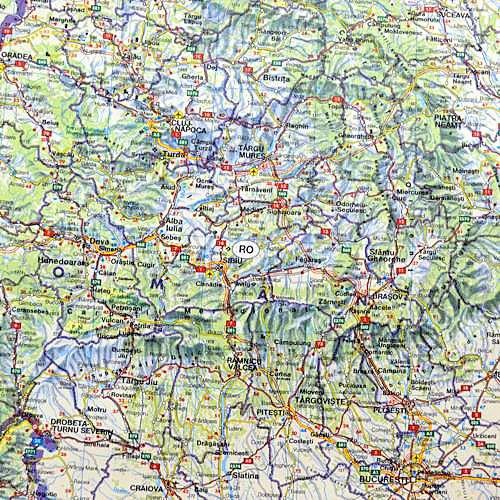 Rosja / Europa Wschodnia. Mapa drogowa 1:2 000 000 / 1:8 000 000, 87x124 cm