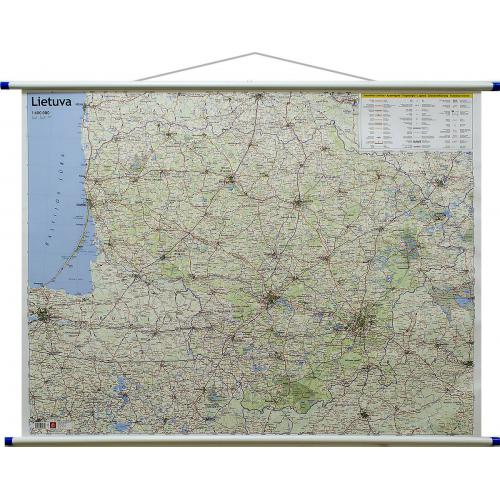 Litwa. Mapa drogowa 1:400 000, 111x86 cm, Jana Seta