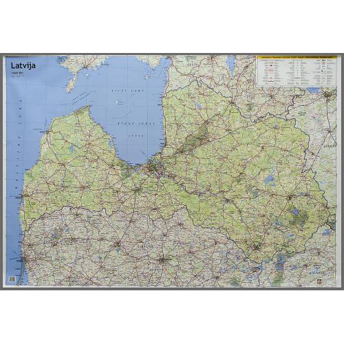 Łotwa. Mapa drogowa 1:400 000, 123x87 cm, Jana Seta Łotwa. Mapa drogowa 1:400 000, 123x87 cm, Jana Seta