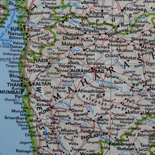 Indie Classic mapa ścienna 1:5 545 000, 59x77 cm