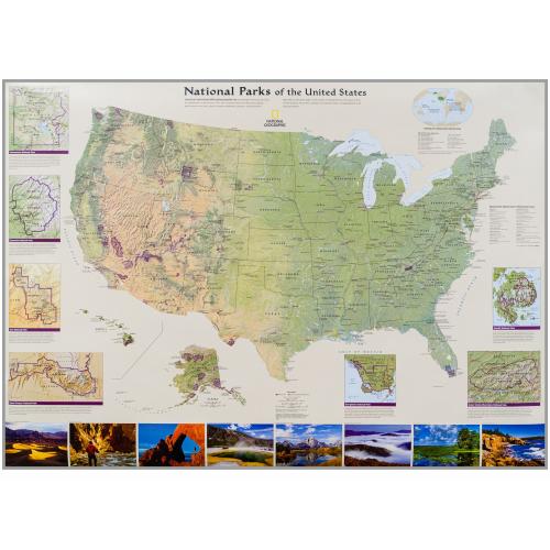 Parki Narodowe Stanów Zjednoczonych mapa ścienna, 1:5 183 000, National Geographic