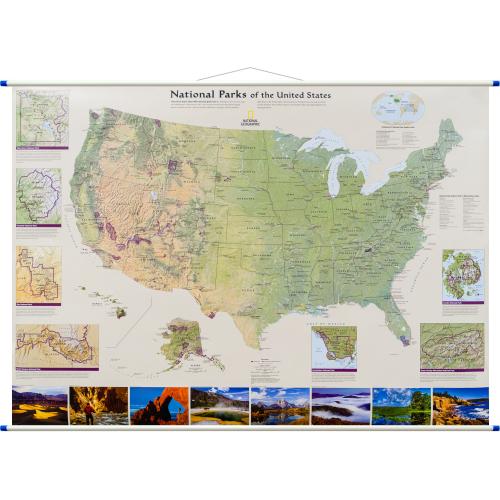 Parki Narodowe Stanów Zjednoczonych mapa ścienna, 1:5 183 000, National Geographic