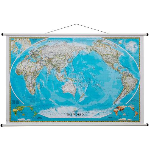 Świat Classic Pacyfic Centered. Mapa ścienna polityczna 1:36 384 000, 117x77 cm, National Geographic