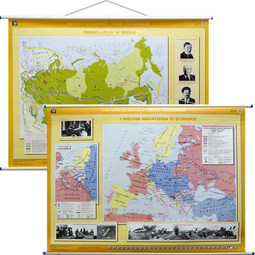 Rewolucja w Rosji - I wojna światowa w Europie, Mapa 1:1 750 000, 160x120 cm