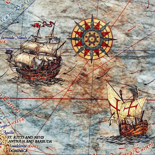 Świat antyczny, mapa ozdobna - węzły marynarskie, 136x92 cm