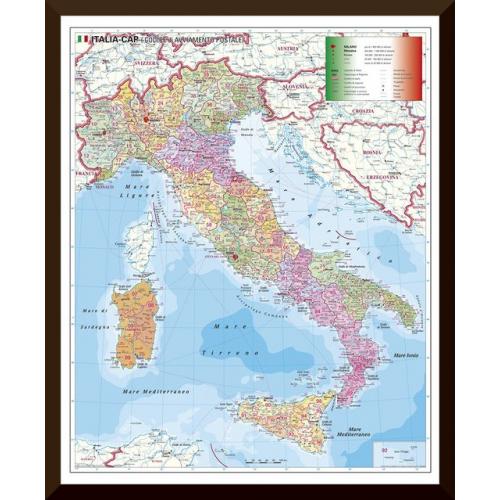 Włochy mapa ścienna kody pocztowe 1:900 000, 97x137 cm, Stiefel