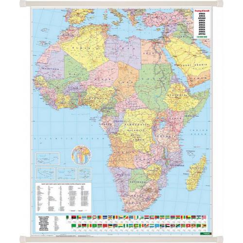 Afryka. Mapa polityczna 1:8 000 000, 97x126 cm