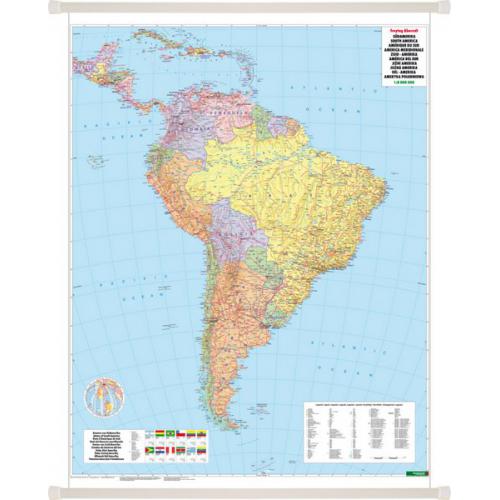 Ameryka Południowa. Mapa polityczno-fizyczna 1:8 000 000, 97x123,5 cm, Freytag&Berndt