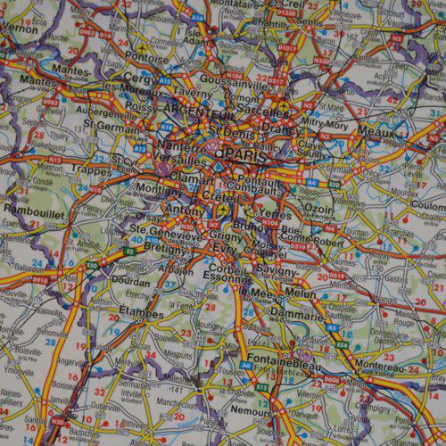 Francja. Mapa drogowa 1:1 000 000, 105x110 cm