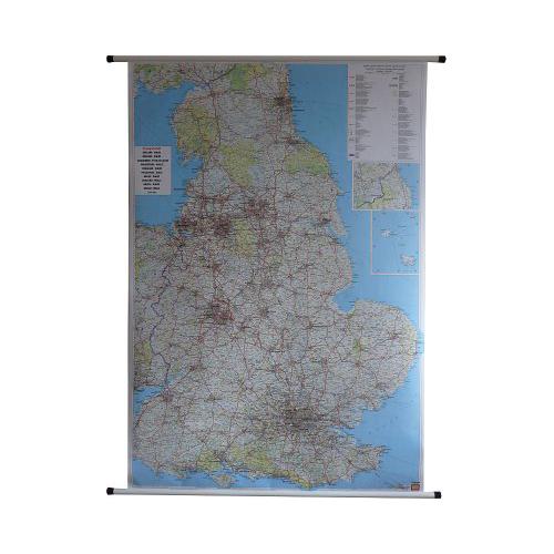 Anglia i Walia. Mapa drogowa 1:400 000, 95x135 cm