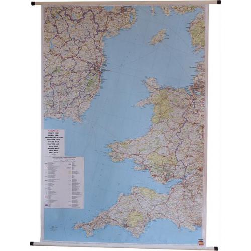 Anglia i Walia. Mapa drogowa 1:400 000, 95x135 cm