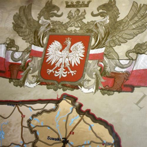 Rzeczpospolita Polska mapa ścienna stylizowana, 100x120 cm