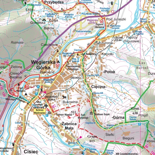 Beskid Żywiecki. Mapa ścienna 1:35 000 - naklejka, 145x110 cm, SwiatMap.pl