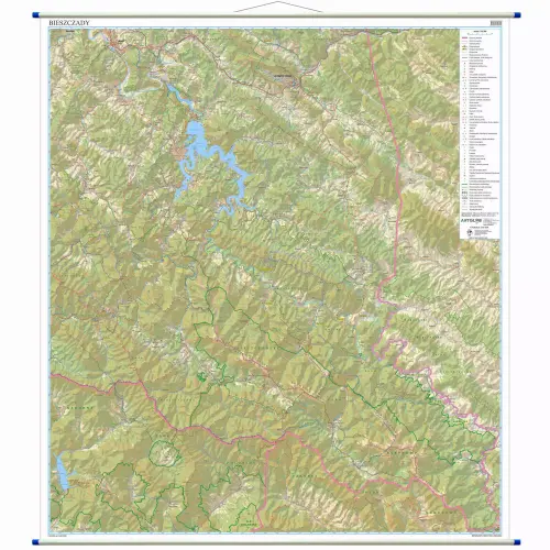 Bieszczady mapa ścienna 1:35 000, 143x163 cm, ArtGlob