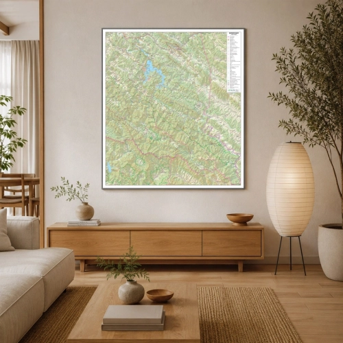 /AI/ Aranż - Bieszczady. Mapa ścienna 1:50 000, 100x114,5 cm, SwiatMap.pl