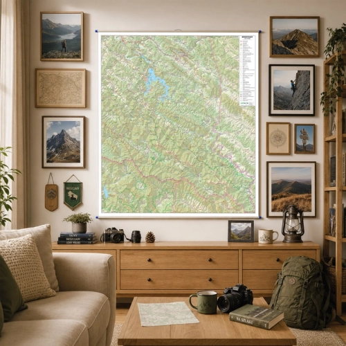 /AI/ Aranż - Bieszczady. Mapa ścienna 1:50 000, 100x114,5 cm, SwiatMap.pl