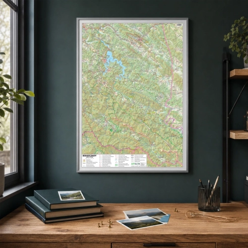 /AI/ Aranż - Bieszczady. Mapa ścienna 1:75 000, 50x70 cm, SwiatMap.pl