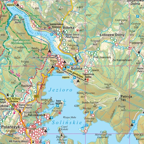 Bieszczady. Mapa ścienna 1:75 000, 50x70 cm, SwiatMap.pl