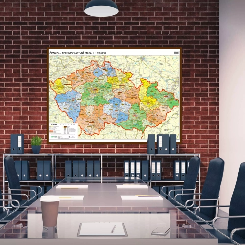 Aranż - Czechy. Mapa ścienna administracyjna w języku czeskim 1:360 000, 140x100 cm, ArtGlob