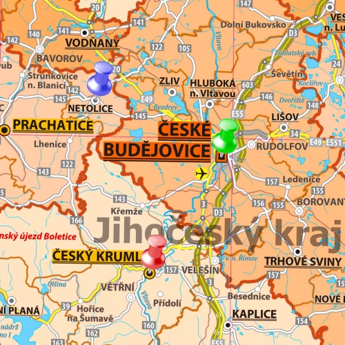 Czechy. Mapa ścienna administracyjna w języku czeskim 1:360 000, 140x100 cm, ArtGlob