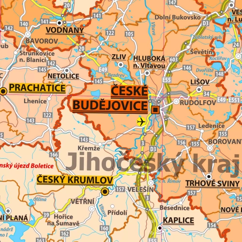 Czechy. Mapa ścienna administracyjna w języku czeskim 1:360 000, 140x100 cm, ArtGlob