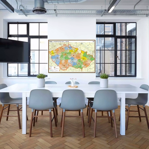 Aranż - Czechy. Mapa ścienna administracyjna w języku czeskim 1:500 000, 100x70 cm, ArtGlob