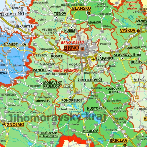 Czechy. Mapa ścienna administracyjna w języku czeskim 1:500 000, 100x70 cm, ArtGlob