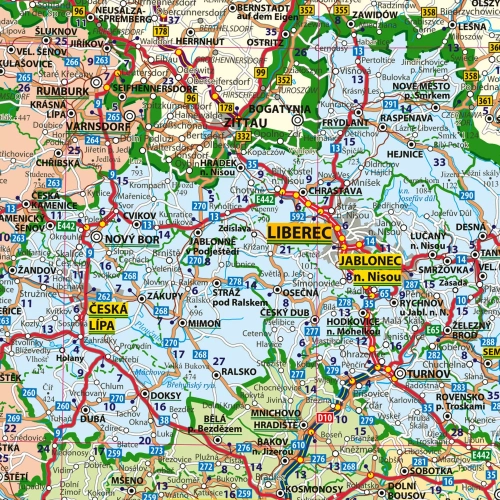 Czechy. Mapa ścienna administracyjno-drogowa 1:500 000, 100x70 cm, ArtGlob