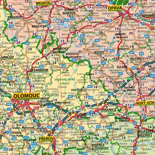 Czechy. Mapa ścienna administracyjno-drogowa 1:500 000, 100x70 cm, ArtGlob
