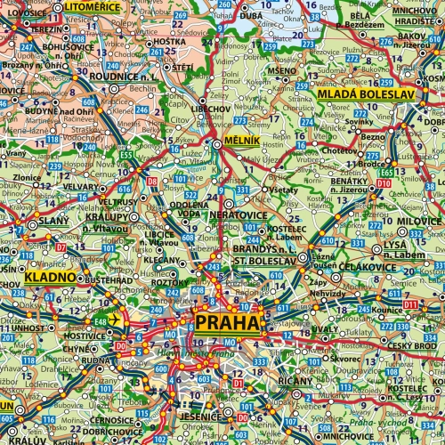 Czechy. Mapa ścienna administracyjno-drogowa 1:500 000, 100x70 cm, ArtGlob