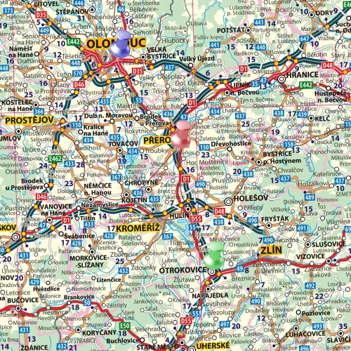 Czechy. Mapa ścienna drogowa 1:500 000, 100x70 cm, ArtGlob