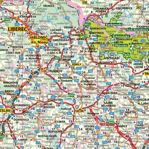 Czechy. Mapa ścienna drogowa 1:500 000, 100x70 cm, ArtGlob