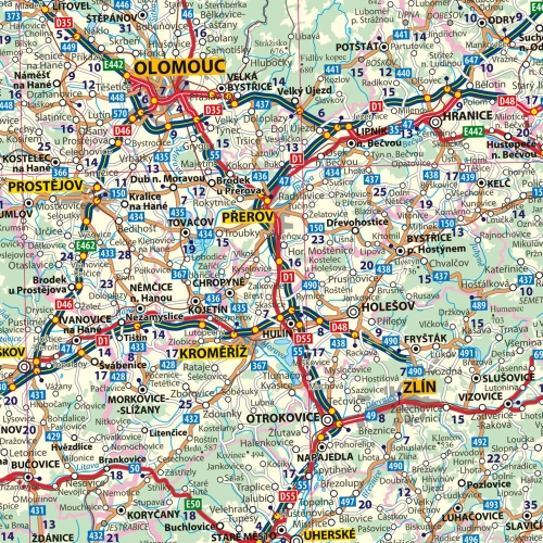 Czechy. Mapa ścienna drogowa 1:500 000, 100x70 cm, ArtGlob