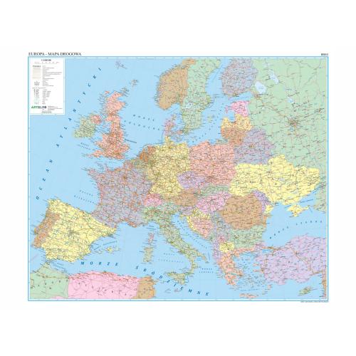 Europa. Mapa ścienna drogowa, 1:3 000 000, 144x120 cm, ArtGlob