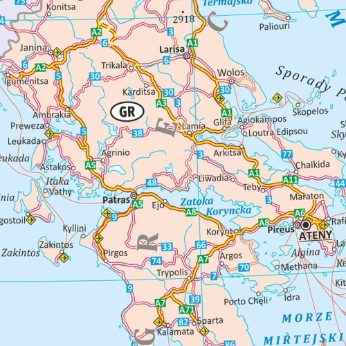 Europa. Mapa ścienna drogowa, 1:3 600 000, 120x100 cm, SwiatMap.pl