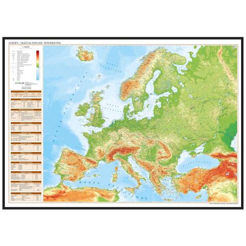 Europa. Mapa ścienna fizyczna, 1:4 500 000, 140x100 cm, ArtGlob