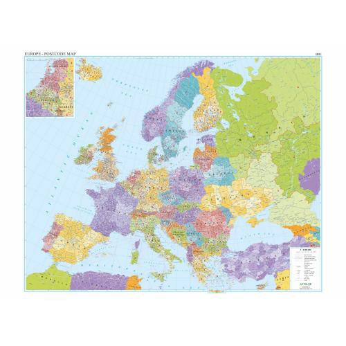 Europa mapa ścienna kodów pocztowych 1:3 000 000, 180x150 cm, ArtGlob